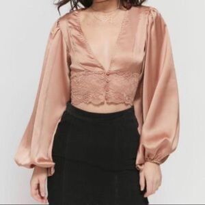 Satin Blouse in Rustic Gold